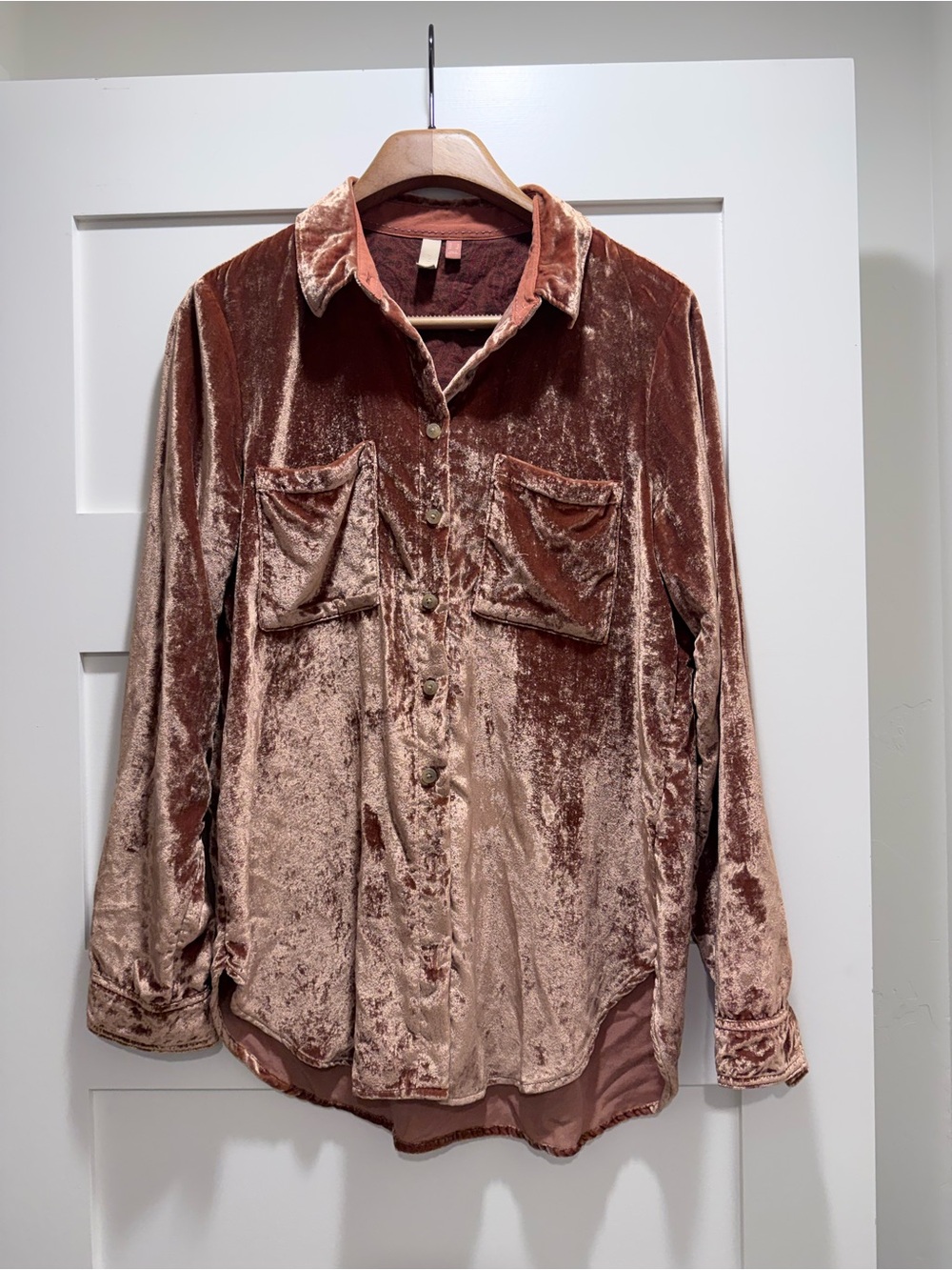 Pilgrim Velvet Shirt Jacket in Blush
